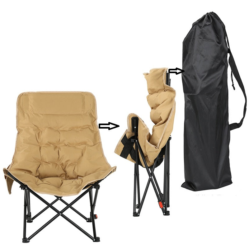 ECOTREK High-Back Padded Camping Chair – 3 Position Reclining Moon Chair ECOTREK