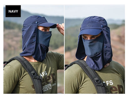 NAVY- Sun Hat Wide Brim Bucket Hats Outdoor Fishing Hiking Cap UV Protection dealonline.co.nz