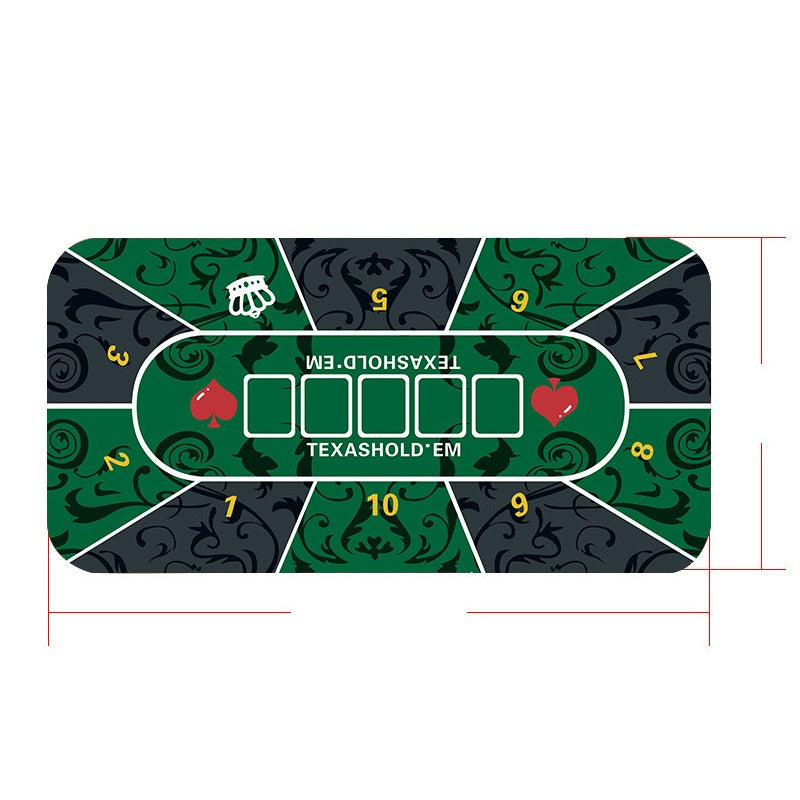 Poker Table Mat 10 Players Texas Hold'em Poker Mat 180cm *90 Anti-Slip Rubber dealonline.co.nz
