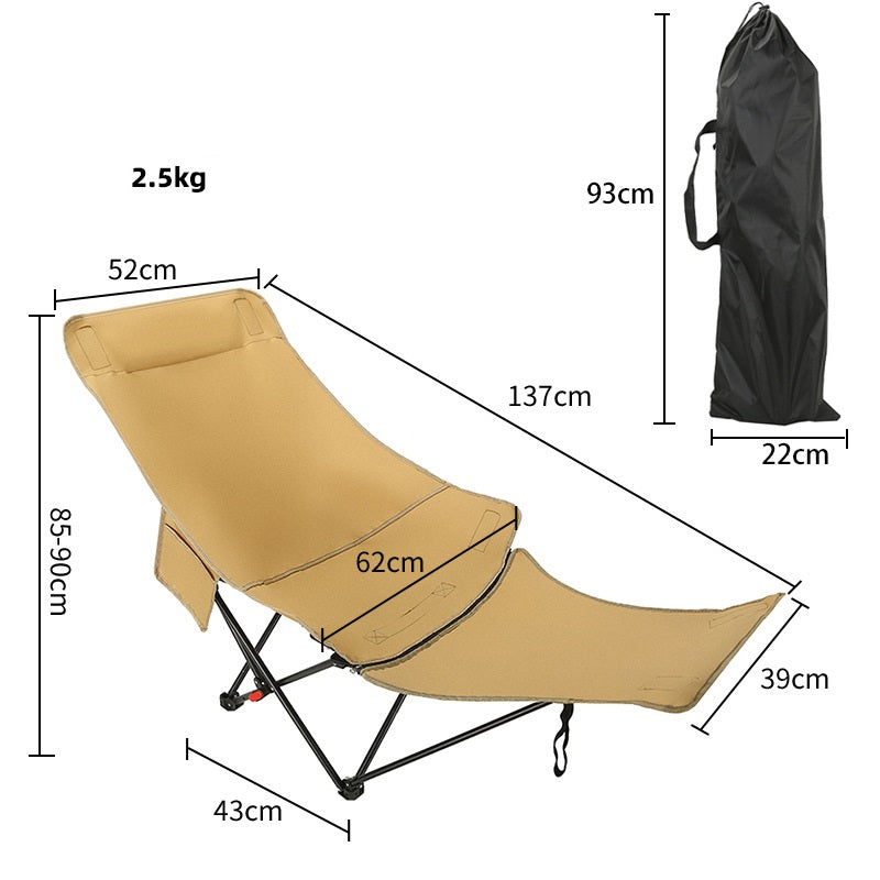 Adjustable Folding Chair with Footrest – 3 Recline Positions ECOTREK