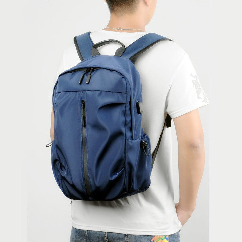 Travel Backpack Computer Bag USB Charging Water Resistant - Blue dealonline.co.nz