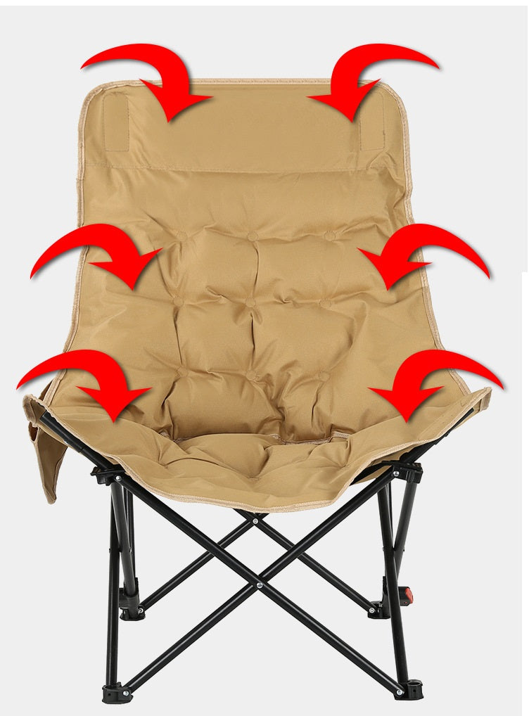 ECOTREK High-Back Padded Camping Chair – 3 Position Reclining Moon Chair ECOTREK