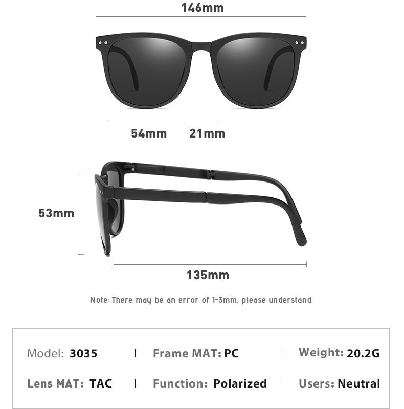 Foldable HD Polarized Lens Sunglasses Anti-Blue Ray Hydrophobic dealonline.co.nz