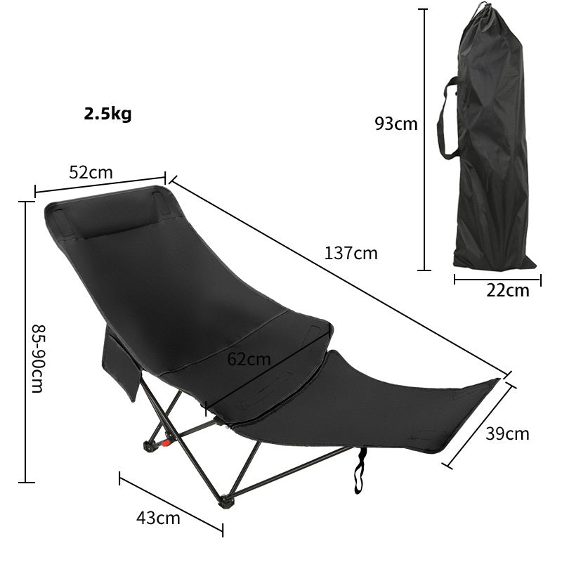 Adjustable Folding Chair with Footrest – 3 Recline Positions ECOTREK
