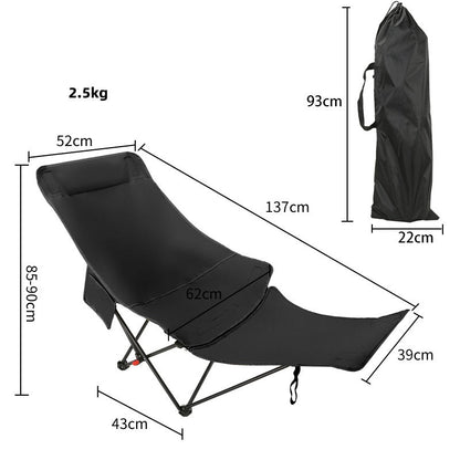 Adjustable Folding Chair with Footrest – 3 Recline Positions ECOTREK
