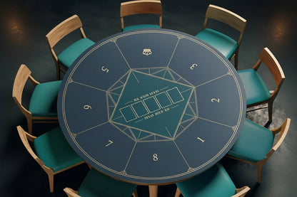 Poker Table Mat 8 Players Texas Hold'em Poker Mat 120cm Round Anti-Slip Rubber dealonline.co.nz
