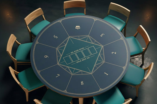 Poker Table Mat 8 Players Texas Hold'em Poker Mat 120cm Round Anti-Slip Rubber dealonline.co.nz