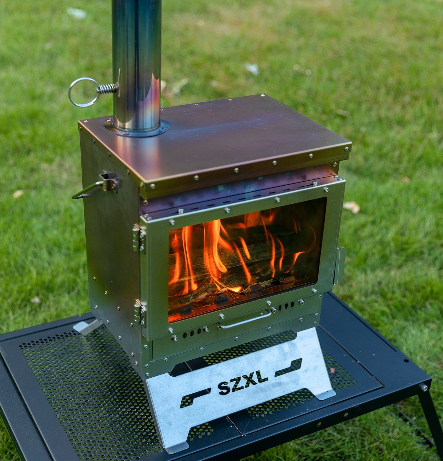 Wood Burning Stove – Outdoor Winter Heating Stove with Fire Viewing Glass ECOTREK