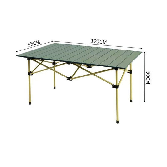 120 cm Portable Folding Camping Table – Roll-Up Outdoor Cooking & Picnic Table ECOTREK