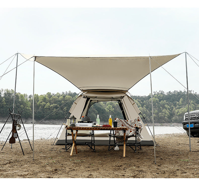 Portable Fully Automatic Waterproof Camping Tent with Canopy for All-Season ECOTREK