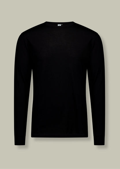 The Standard Long Sleeve - 100% Merino Wool, Black Merino 365 NZ