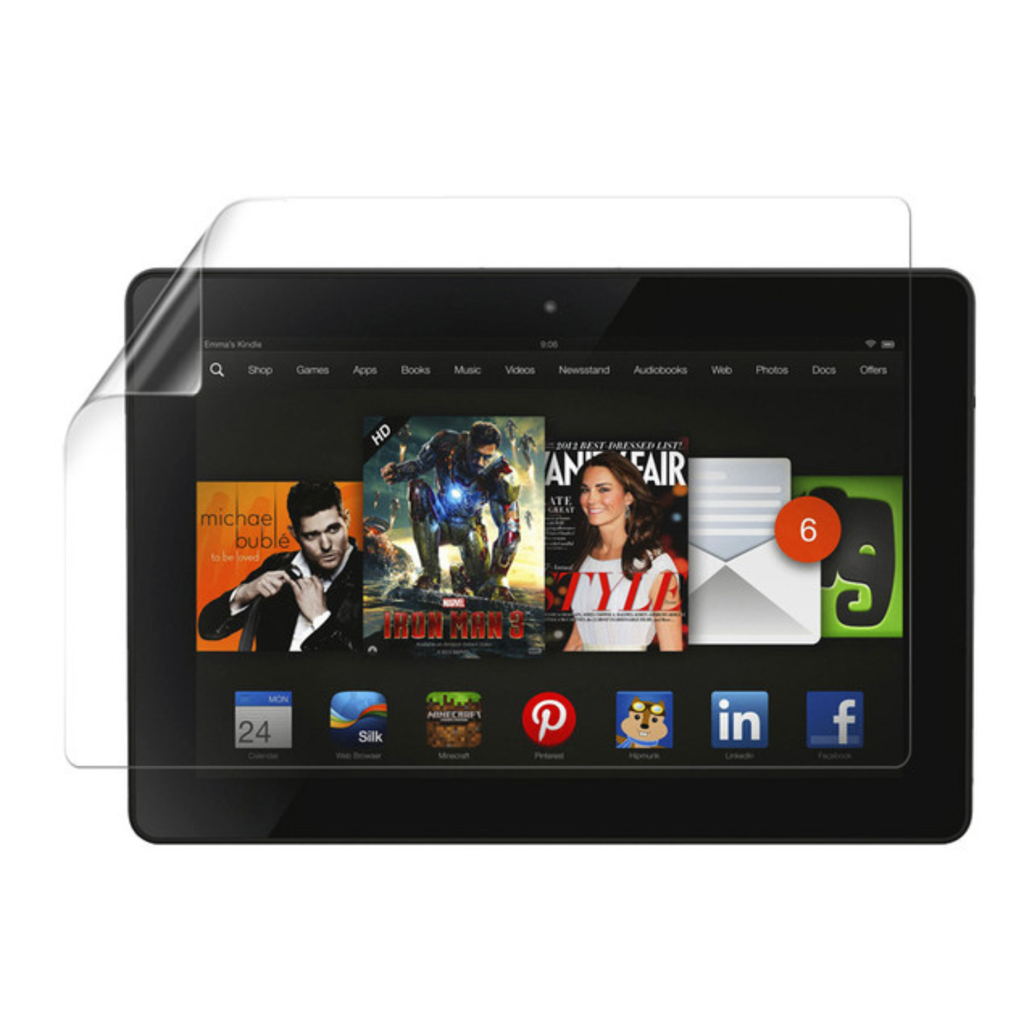 Hydrogel Screen Protector for Amazon Kindle Fire HDX 7 (3rd Generation) (Pack of 2) 9eight5