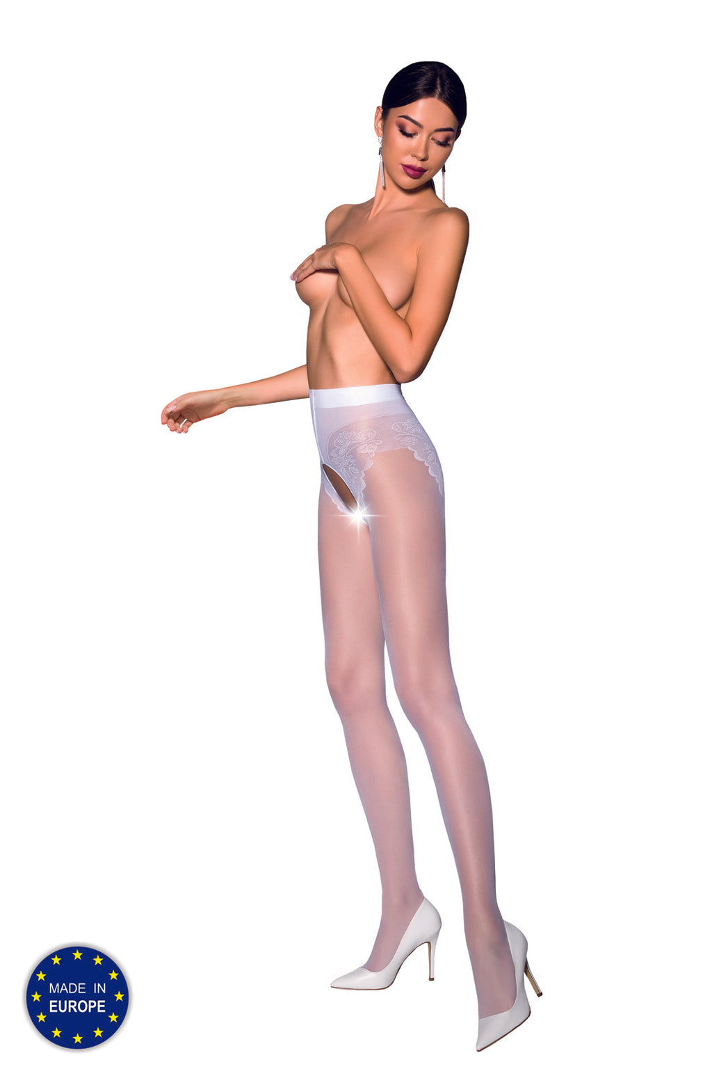 open tights TI OPEN 006 white - 1/2-0