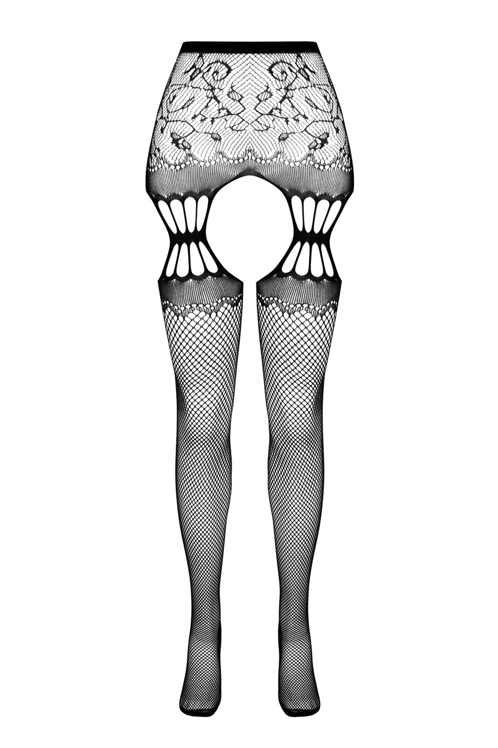 open tights S027 black - S/M-8