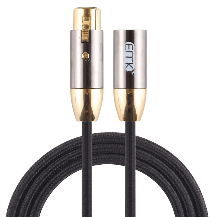 EMK XLR Male to Female Gold-plated Plug Cotton Braided Cannon Audio Cable for XLR Jack Devices, Length: 1m