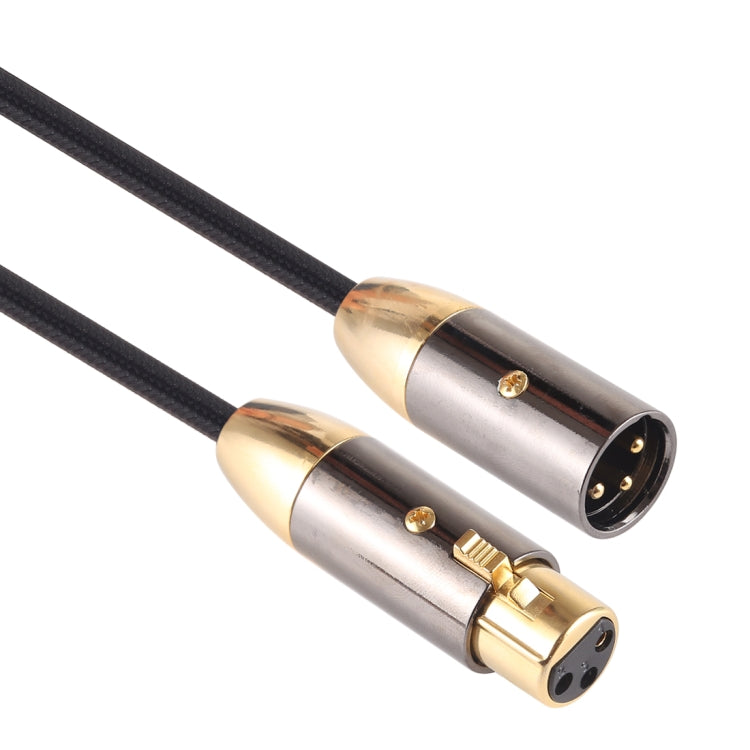 EMK XLR Male to Female Gold-plated Plug Cotton Braided Cannon Audio Cable for XLR Jack Devices, Length: 1m