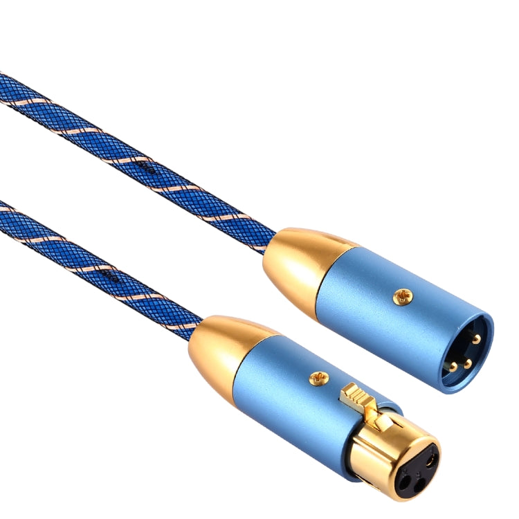 EMK XLR Male to Female Gold-plated Plug Grid Nylon Braided Cannon Audio Cable for XLR Jack Devices, Length: 2m