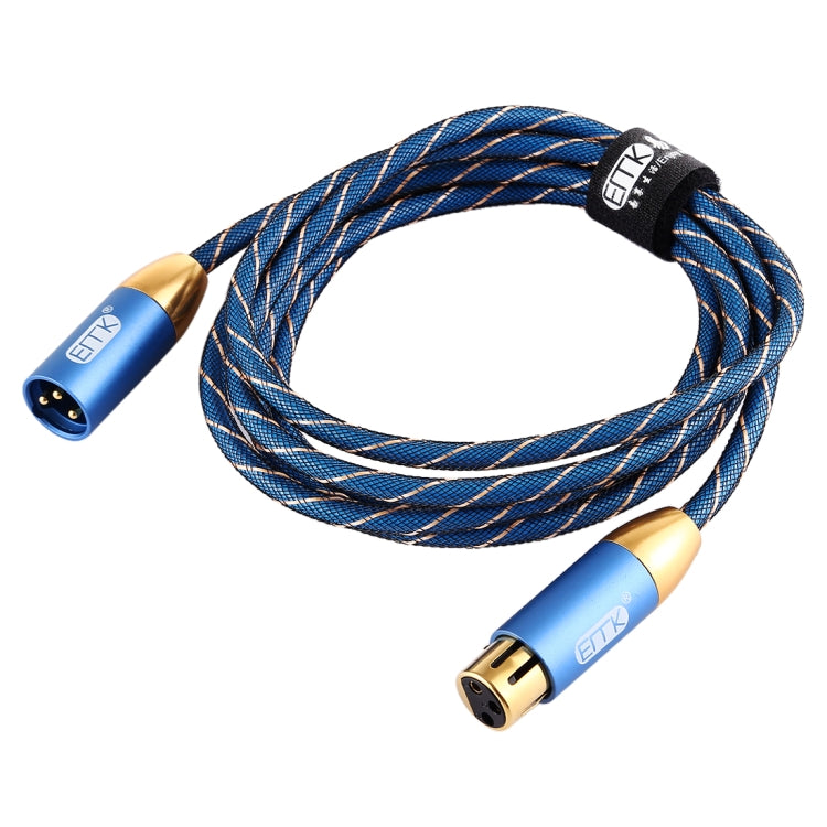EMK XLR Male to Female Gold-plated Plug Grid Nylon Braided Cannon Audio Cable for XLR Jack Devices, Length: 2m
