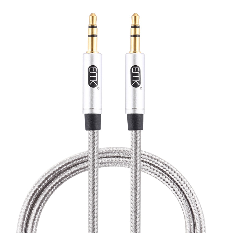 EMK 3.5mm Male to Male Gold-plated Plug Cotton Braided Audio Cable for Speaker / Notebooks / Headphone, Length: 1m