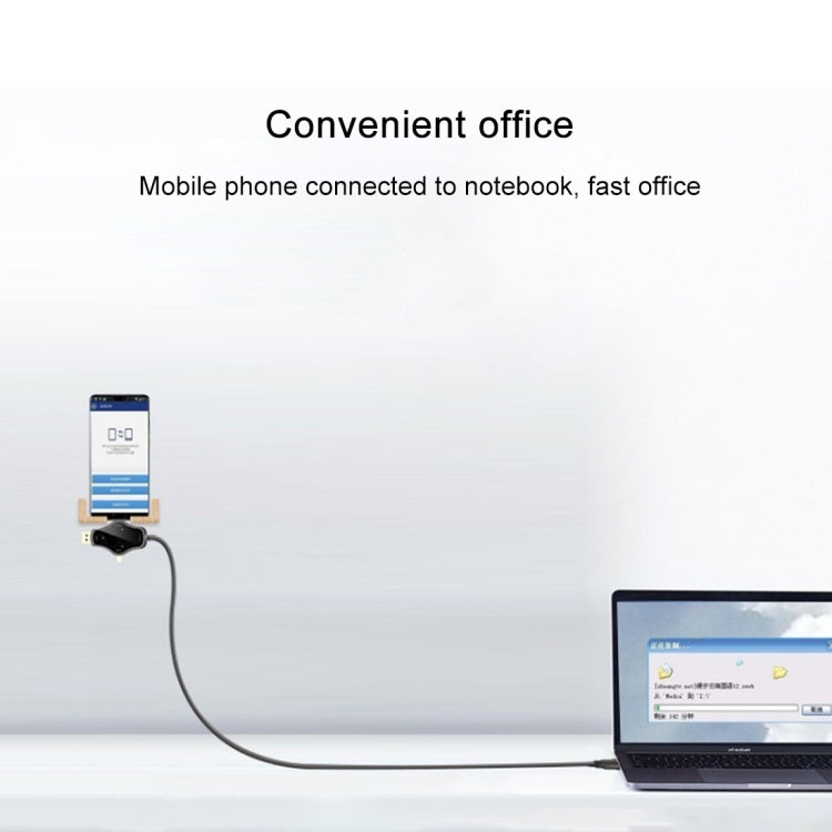 D65A 1.8m DisplayPort In & Mini DP In & USB-C / Type-C In to HDMI 4K Output Video Adapter Cable