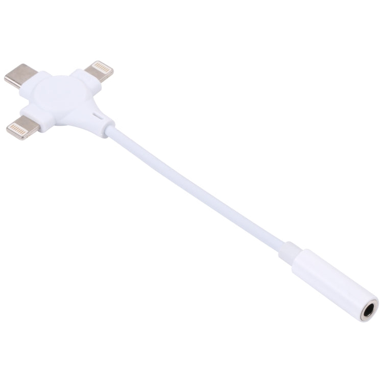 Dual 8 Pin+USB-C/Type-C Male to 3.5mm Female Digital Audio Adapter Cable