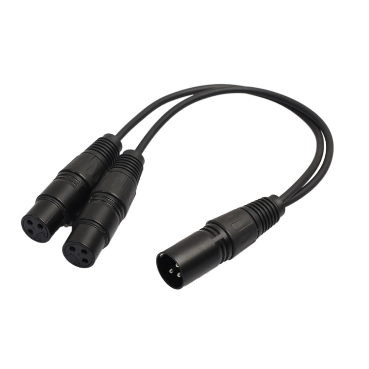 30cm 3 Pin XLR CANNON 1 Male to 2 Female Audio Connector Adapter Cable for Microphone / Audio Equipment