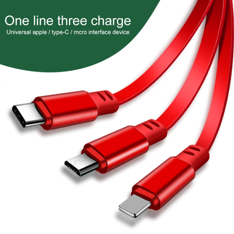 1.2m 3.5A Max 3 in 1 USB to USB-C / Type-C + 8Pin + Micro USB Retractable Charging Cable