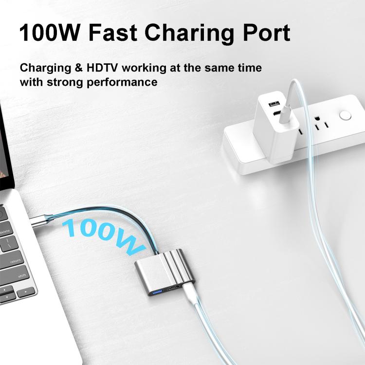 HPA-U3 3 in 1 USB-C / Type-C Male to HDTV, USB 3.0, USB-C / Type-C Adapter