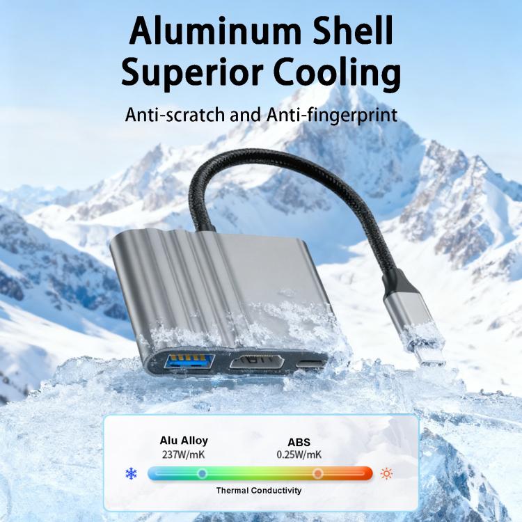 HPA-U3 3 in 1 USB-C / Type-C Male to HDTV, USB 3.0, USB-C / Type-C Adapter