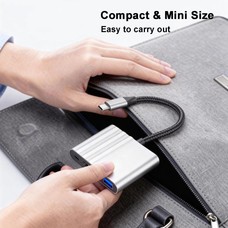 HPA-U3 3 in 1 USB-C / Type-C Male to HDTV, USB 3.0, USB-C / Type-C Adapter