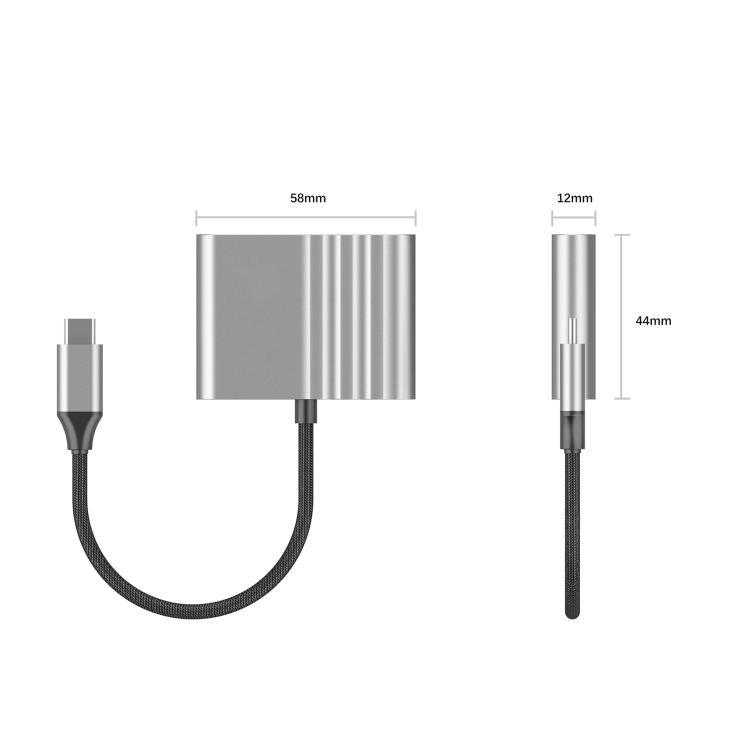 HPA-U3 3 in 1 USB-C / Type-C Male to HDTV, USB 3.0, USB-C / Type-C Adapter