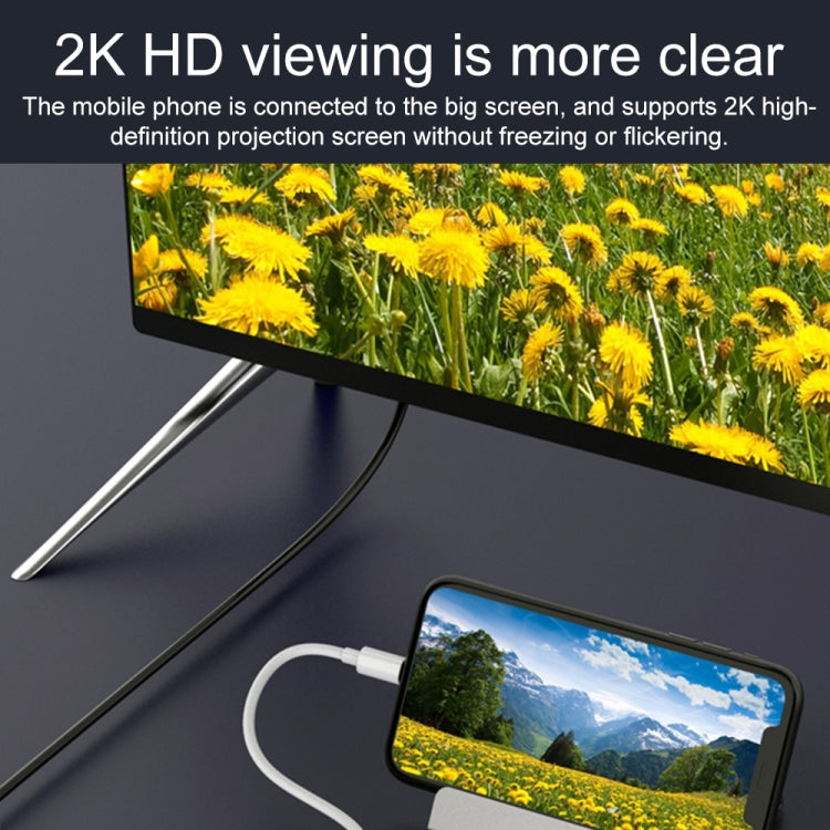 75215 5 in 1 8 Pin to HDMI + SD Card Slot + TF Card Slot + USB + 8 Pin Charging Port HD Video Converter