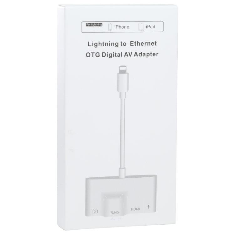 4 in 1 8 Pin Male to 8 Pin Power + RJ45 Ethernet + HDMI + USB Camera Female OTG Digital AV Adapter