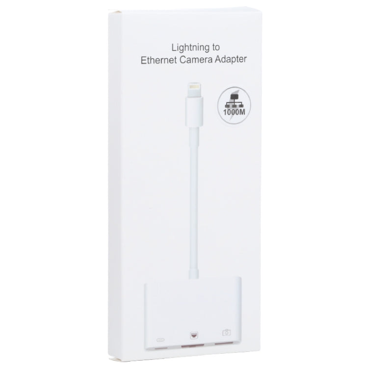 NK-107 3 in 1 8 Pin Male to USB + 1000M Ethernet + 8 Pin Power Female Adapter