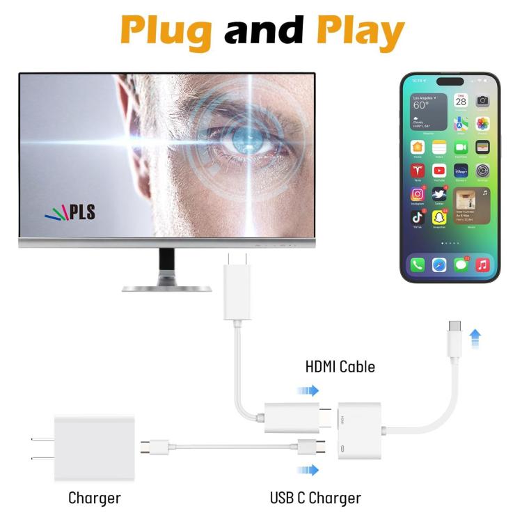 USB-C/Type-C to HDMI+USB-C/Type-C Video Converter