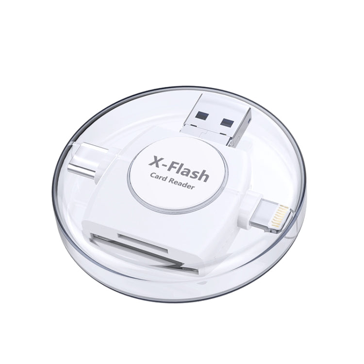 X-Flash R01 3 in 1 8 Pin + USB-C / Type-C + Micro USB Interface SD / TF Card Reader