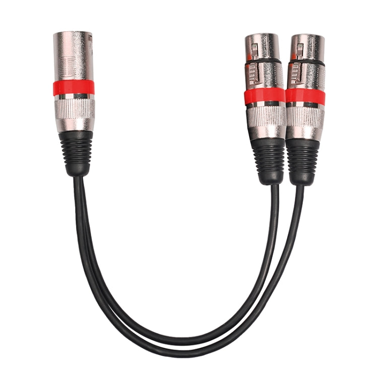 2055MFF-03 2 In1 XLR Male to Double Female Microphone Audio Cable, Length: 0.3m