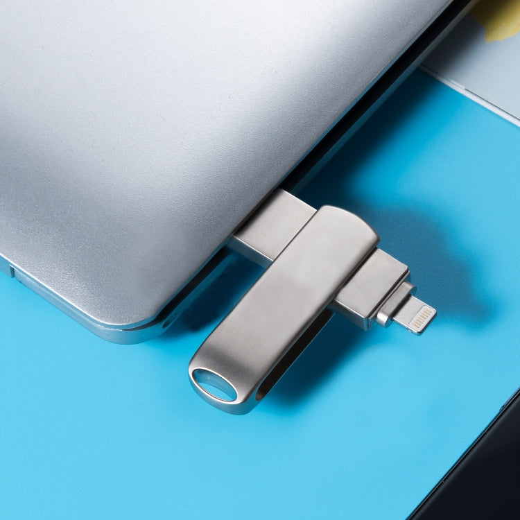 Richwell 3 in 1 16G Micro USB + 8 Pin + USB 3.0 Metal Rotating Push-pull Flash Disk with OTG Function