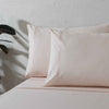 ORGANIC COTTON COLOURED SHEET SET 250TC- PEACH MIST