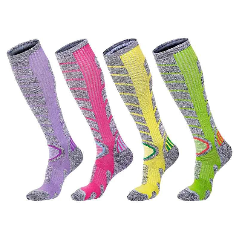 Thick Terry Hiking Socks for Men and Women - Cotton High Tube Cushioned Trail Socks