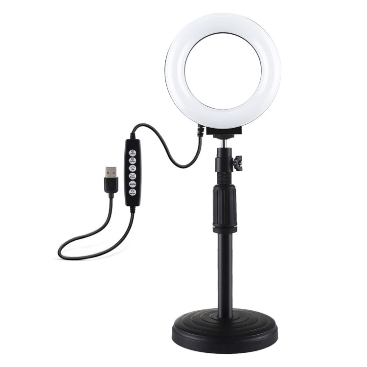 PULUZ 4.7 inch 12cm Curved Surface Ring Light + Round Base Desktop Mount USB 10 Modes 8 Colors RGBW Dimmable LED Ring Selfie Beauty Vlogging Photography Video Lights with Cold Shoe Tripod Ball Head