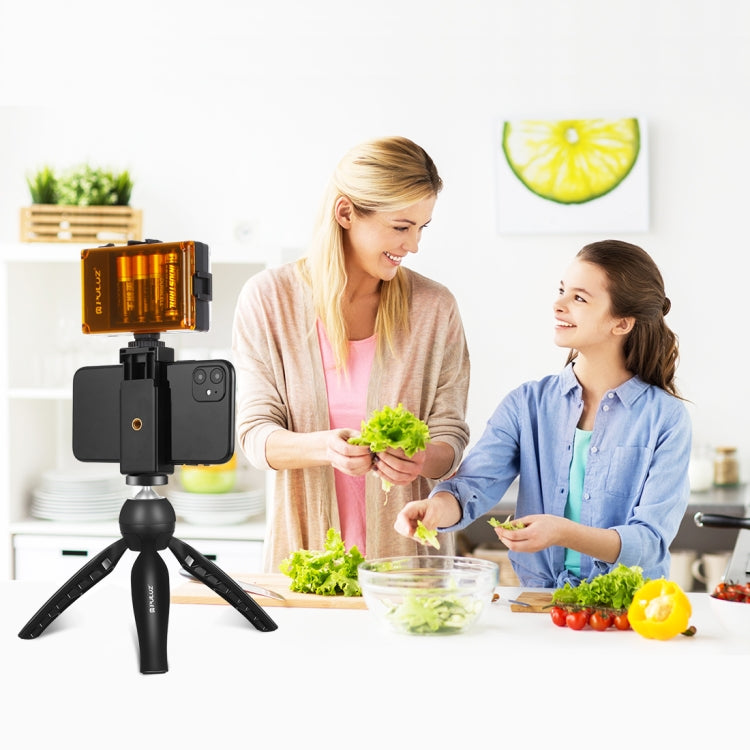 PULUZ Live Broadcast Smartphone Video Light Vlogger Kits with LED Light + Tripod Mount + Phone Clamp Holder