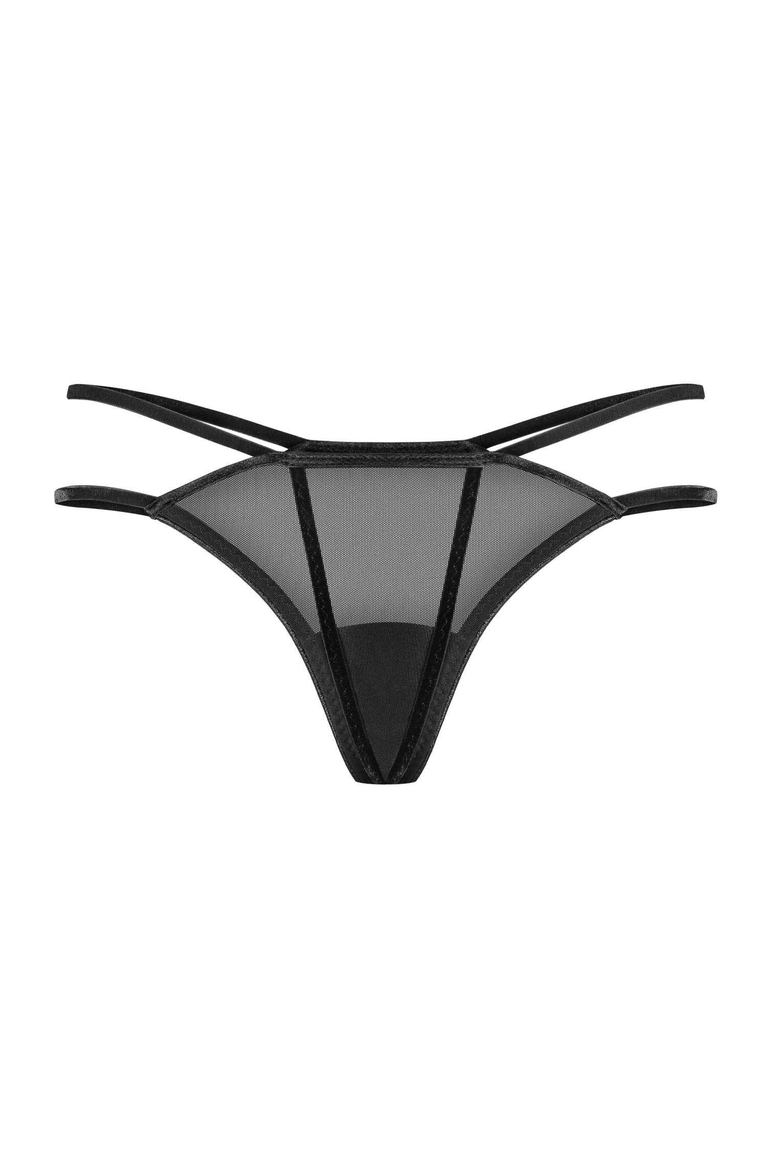 Transparent thong made of delicate tulle and double straps on the hips.  The article is packed in a paper glossy box with image. Care instructions: 30 degree hand wash  Color : black  Material : 95% polyamid / 5% elastanAvailable Size : 36 to 44 |...