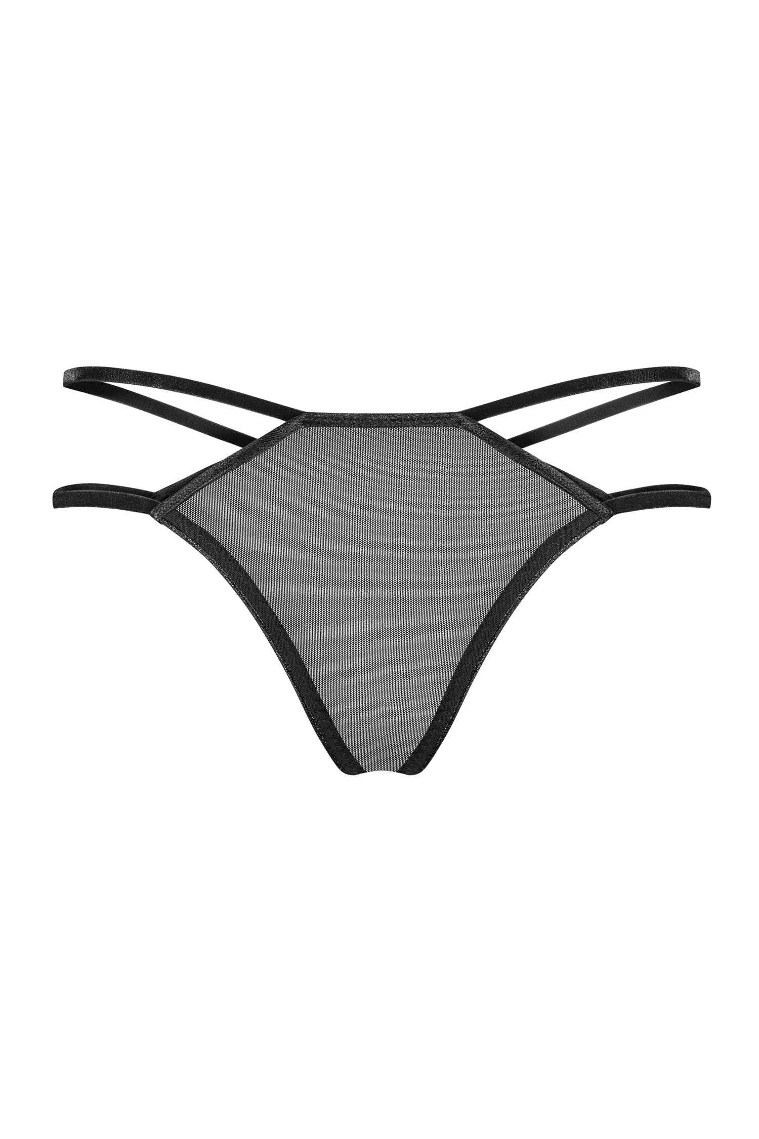 Transparent thong made of delicate tulle and double straps on the hips.  The article is packed in a paper glossy box with image. Care instructions: 30 degree hand wash  Color : black  Material : 95% polyamid / 5% elastanAvailable Size : 36 to 44 |...