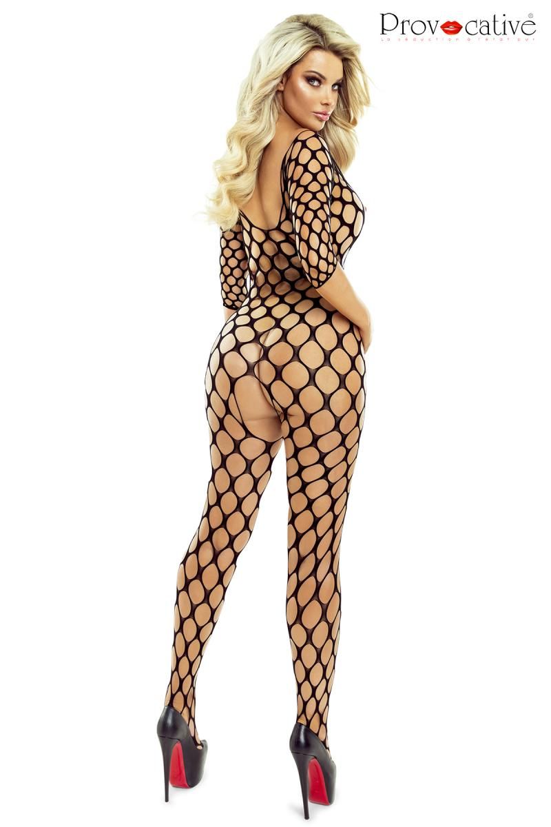 black bodystocking ouvert PR1509 - XL/3XL-3