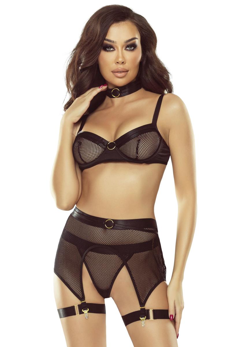 6pcs black Fishnet Set - L/XL-0