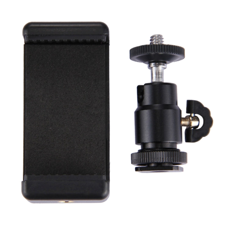 PULUZ 1/4 inch Hot Shoe Tripod Head +  Tripod Stand Clamp for iPhone, Samsung, Huawei, HTC, 5.5cm - 8cm Width Smartphones