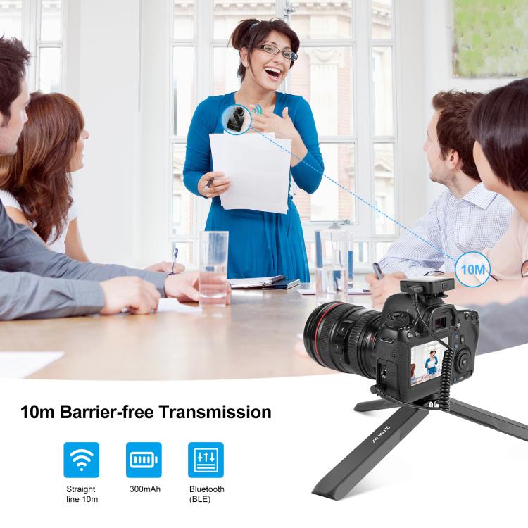 PULUZ 2 TX + 1 RX Wireless Lavalier Microphone