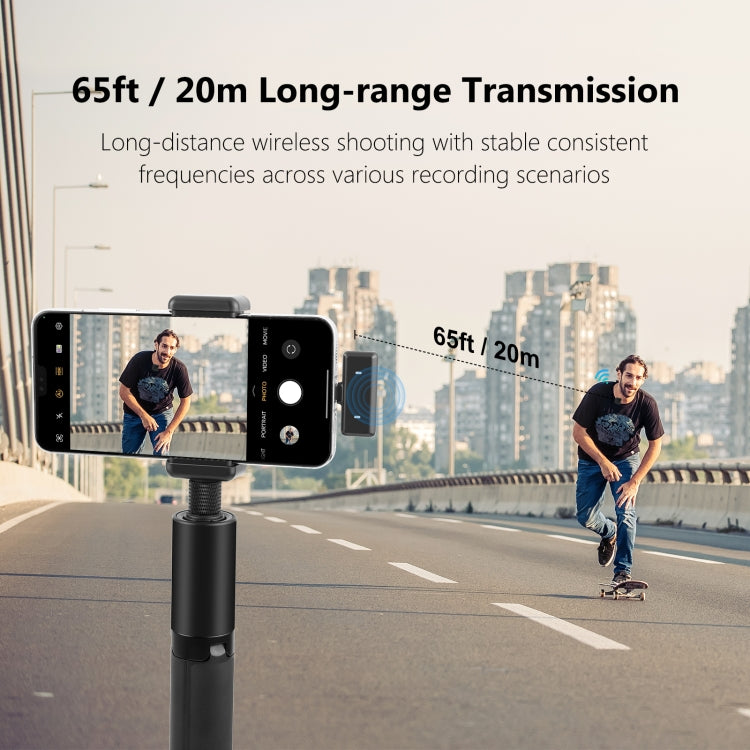 PULUZ Magnetic Lavalier Wireless Microphone with Charging Case Box, Type-C RX Receiver and 2 TX Microphones