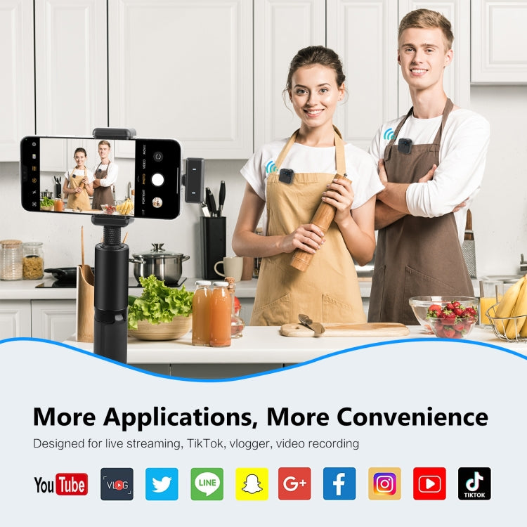 PULUZ Magnetic Lavalier Wireless Microphone with Charging Case Box, Type-C RX Receiver and 2 TX Microphones